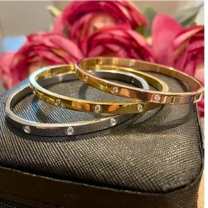 🌸 Bracelet Bangle Stainless Steel/Cubic Zirconia